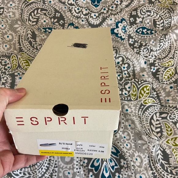 Esprit Ella Blue White Striped Espadrilles new with flaw 8.5M - Picture 6 of 6